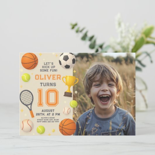 Sports Champion Birthday Party Kaart (Staand voorkant)