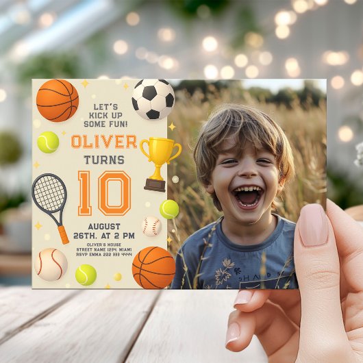 Sports Champion Birthday Party Kaart