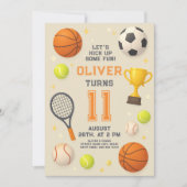 Sports Champion Birthday Party Kaart (Voorkant)