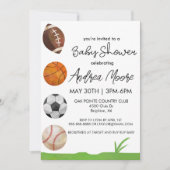 Sports de Met Baby shower gelijkgestelde uitnodigi Kaart (Voorkant)