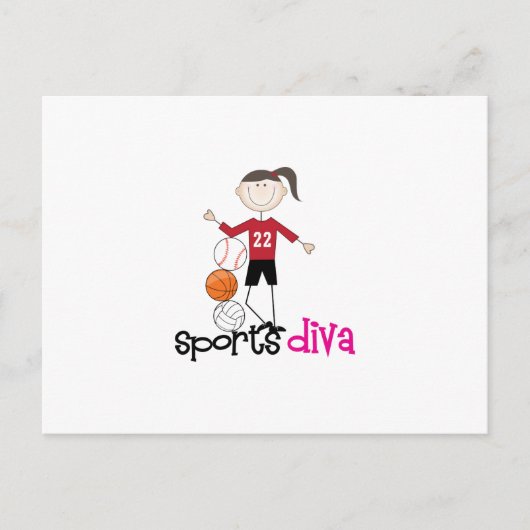 Sports Diva Briefkaart (Voorkant)