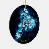 SPORTS Electric Blue Motocross Excitement Keramisch Ornament (Rechts)