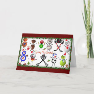 Sports Filled Merry Christmas Feestdagen Kaart