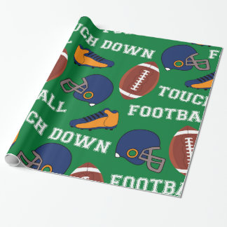 SPORTS-Football drukt op Afvun kleurig patroon Cadeaupapier