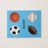 " SPORTS " GEPUBLICEERD MET DE NAAM VAN HET KIND. LEGPUZZEL (Horizontaal)