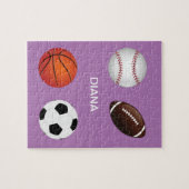 " SPORTS " GEPUBLICEERD MET DE NAAM VAN HET KIND. LEGPUZZEL (Horizontaal)