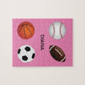 " SPORTS " GEPUBLICEERD MET DE NAAM VAN HET KIND. LEGPUZZEL (Horizontaal)