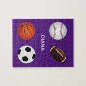 " SPORTS " GEPUBLICEERD MET DE NAAM VAN HET KIND. LEGPUZZEL (Horizontaal)