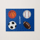 " SPORTS " GEPUBLICEERD MET DE NAAM VAN HET KIND. LEGPUZZEL (Horizontaal)