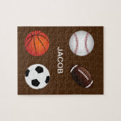 " SPORTS " GEPUBLICEERD MET DE NAAM VAN HET KIND. LEGPUZZEL (Horizontaal)
