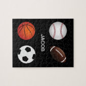 " SPORTS " GEPUBLICEERD MET DE NAAM VAN HET KIND. LEGPUZZEL (Horizontaal)