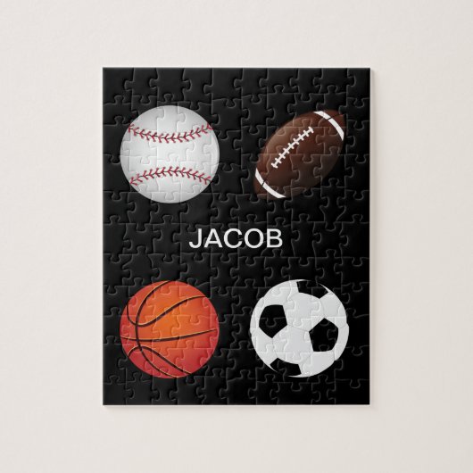 " SPORTS " GEPUBLICEERD MET DE NAAM VAN HET KIND. LEGPUZZEL (Verticaal)