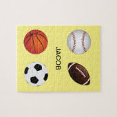" SPORTS " GEPUBLICEERD MET DE NAAM VAN HET KIND. LEGPUZZEL (Horizontaal)