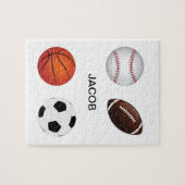 " SPORTS " GEPUBLICEERD MET DE NAAM VAN HET KIND. LEGPUZZEL (Horizontaal)