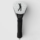 Sports Golfer Male Black Silhouette Golfheadcover (Voorkant)