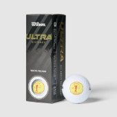 Sports Golfer Male Oranje Silhouette Golf Balls Golfballen (Verpakking)
