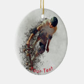 SPORTS Grunge Skateboarder die Stunts uitvoert Keramisch Ornament (Rechts)