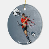 SPORTS High Kick op Voetbalveld Keramisch Ornament (Links)