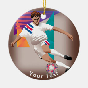 SPORTS International Soccer Player Keramisch Ornament