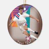 SPORTS International Soccer Player Keramisch Ornament (Links)