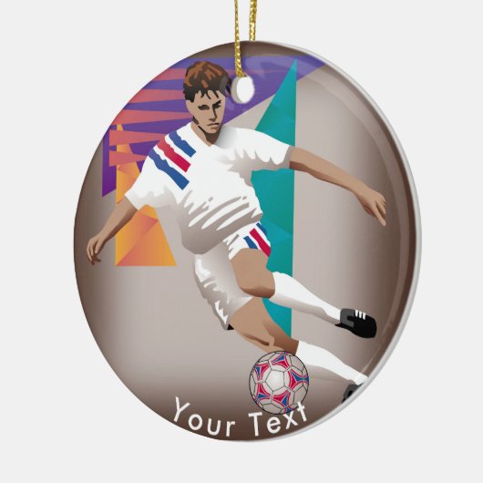 SPORTS International Soccer Player Keramisch Ornament (Links)