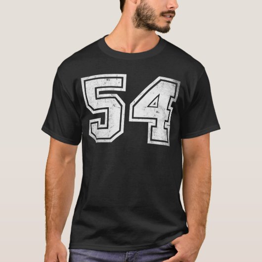 Sports Jersey Birthday Age Lucky No. #54 T-shirt (Voorkant)