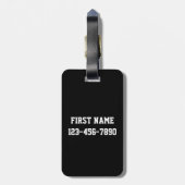 Sports Jersey Black and Gold Stripes Name Number Bagagelabel (Achterkant verticaal)