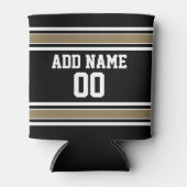 Sports Jersey Black and Gold Stripes Name Number Blikjeskoeler (Voorkant)