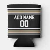 Sports Jersey Black and Gold Stripes Name Number Blikjeskoeler (Achterkant)