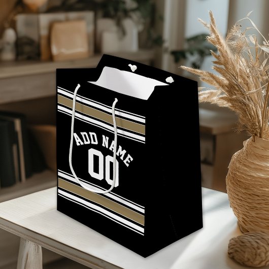 Sports Jersey Black and Gold Stripes Name Number Medium Cadeauzakje