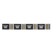 Sports Jersey Black and Gold Stripes Name Number Satijnen Lint (Voorkant)
