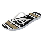 Sports Jersey Black and Gold Stripes Name Number Teenslippers (Schuin)