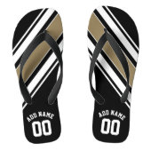 Sports Jersey Black and Gold Stripes Name Number Teenslippers (Voetbed)