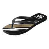 Sports Jersey Black and Gold Stripes Name Number Teenslippers (Schuin)