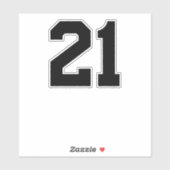 Sports Jersey Black Favorite Lucky Number #21 Sticker (Vel)