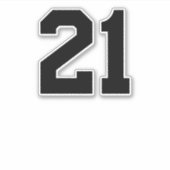 Sports Jersey Black Favorite Lucky Number #21 Sticker (Voorkant)