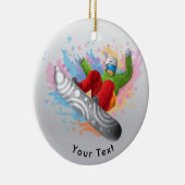 SPORTS kleurrijke sneeuwboarder die de vaardighede Keramisch Ornament (Rechts)