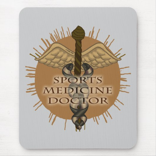 Sports Medicine Doctor Caduceus Muismat (Voorkant)