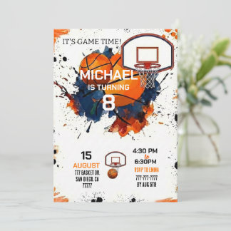 Sports Outdoor Basketball Birthday Kaart