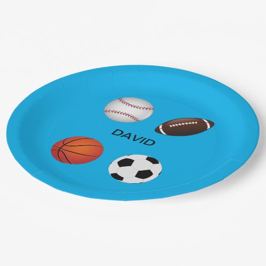 " SPORTS " PAPIEREN BORDEN MET KINDERNAAM. PAPIEREN BORDJE (Gekanteld)