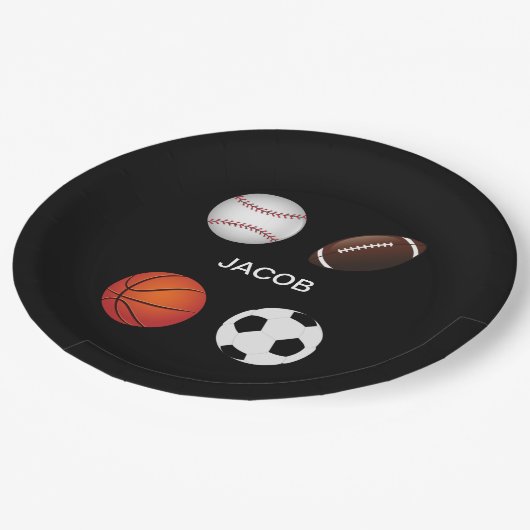 " SPORTS " PAPIEREN BORDEN MET KINDERNAAM. PAPIEREN BORDJE (Gekanteld)