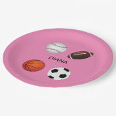 " SPORTS " PAPIEREN BORDEN MET KINDERNAAM. PAPIEREN BORDJE (Gekanteld)