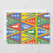 Sports Pennant Birthday Invitation Kaart (Achterkant)