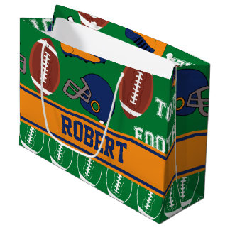 SPORTS personaliseren Football Patroon voor kinder Large Cadeautasje