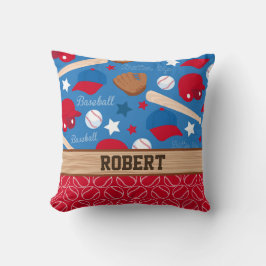 SPORTS Persoonlijke naam Baseball Fan Fun Pattern Kussen