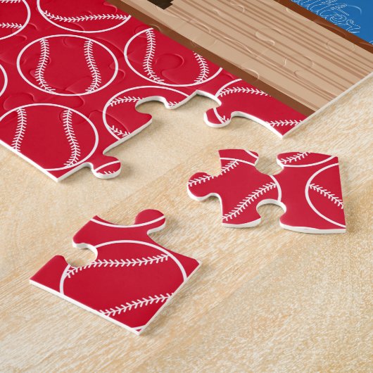 SPORTS Persoonlijke naam Baseball Fan Fun Pattern Legpuzzel (Zijkant)