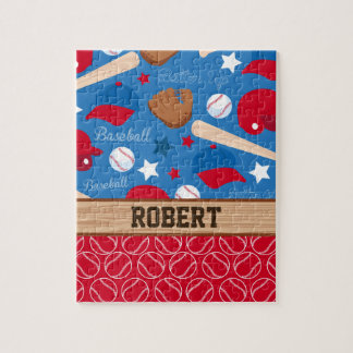 SPORTS Persoonlijke naam Baseball Fan Fun Pattern Legpuzzel