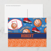 SPORTS Persoonlijke naam Basketball Fan Fun Patter Briefkaart (Voorkant / Achterkant)