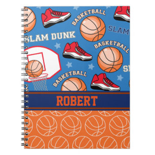 SPORTS Persoonlijke naam Basketball Fan Patroon Notitieboek