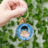 Sports Photo Aqua Blue Swimming Pool Border Sleutelhanger (Hand)